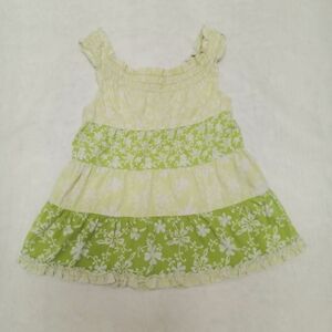 Old Navy New Born Green and White Floral Summer Dress